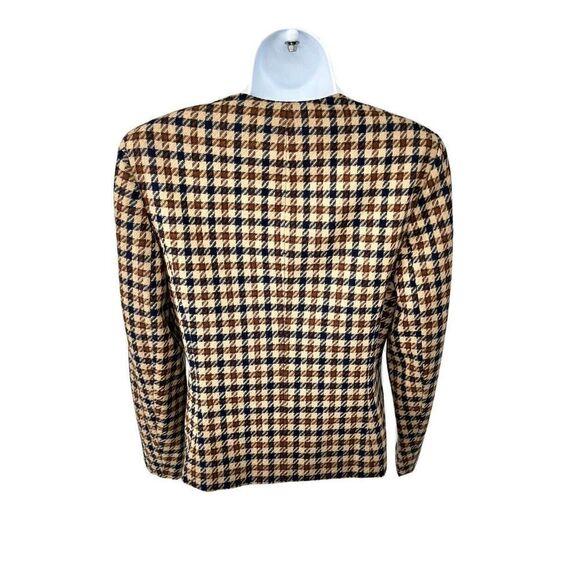 Pendleton Blazer Jacket Equestrian Houndstooth Wool Double Breast Boxy Vintage - Picture 3 of 12